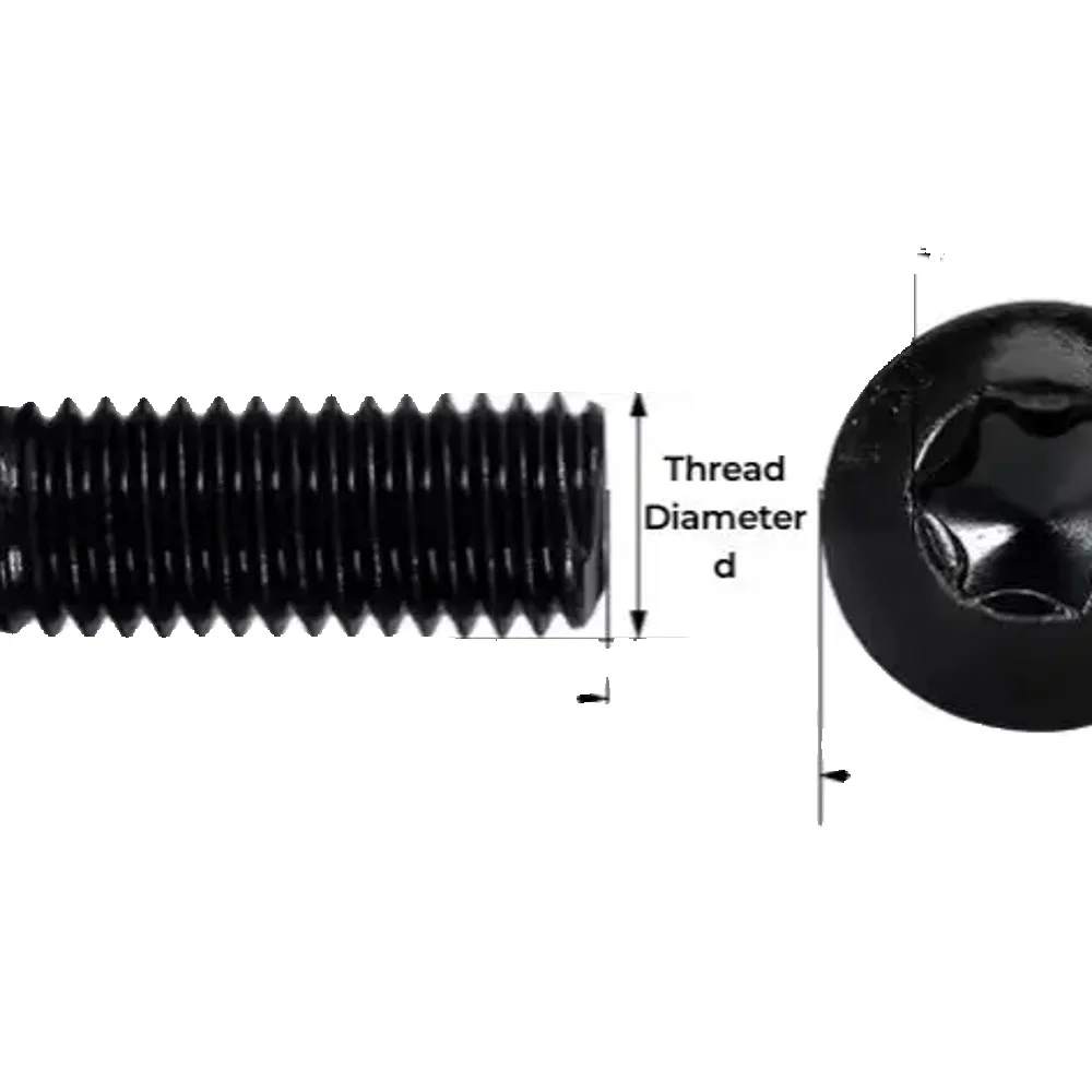 Vis à tête ronde Torx à Six lobes en acier au carbone noir haute résistance de qualité 10.9, M3 ~ M10, boulon à tête de bouton champignon à Six lobes