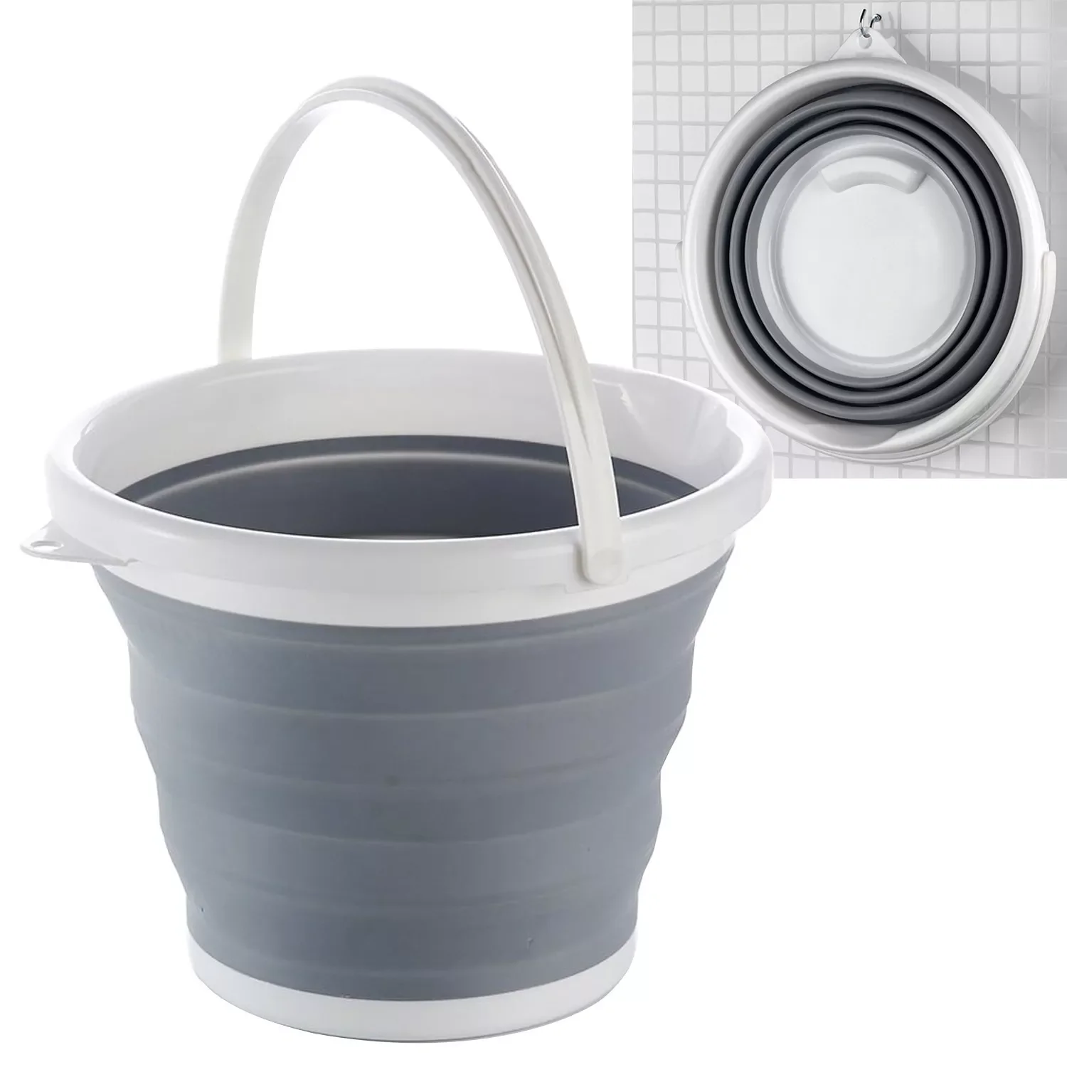 

10L Collapsible Bucket Portable Folding Bucket Silicon Car Washing Bucket For Caravan Camper Water Filler Toilet Flush Accessory