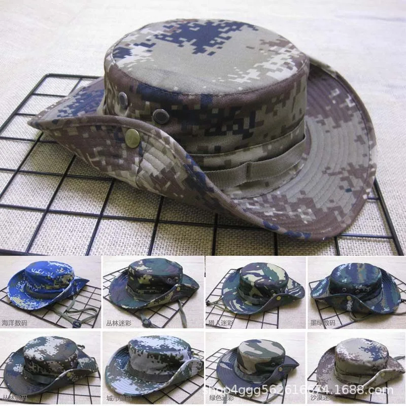 Camouflage Boonie Hat, Python Pattern Wide Brim Outdoor Mountaineering Sun Shade Cap