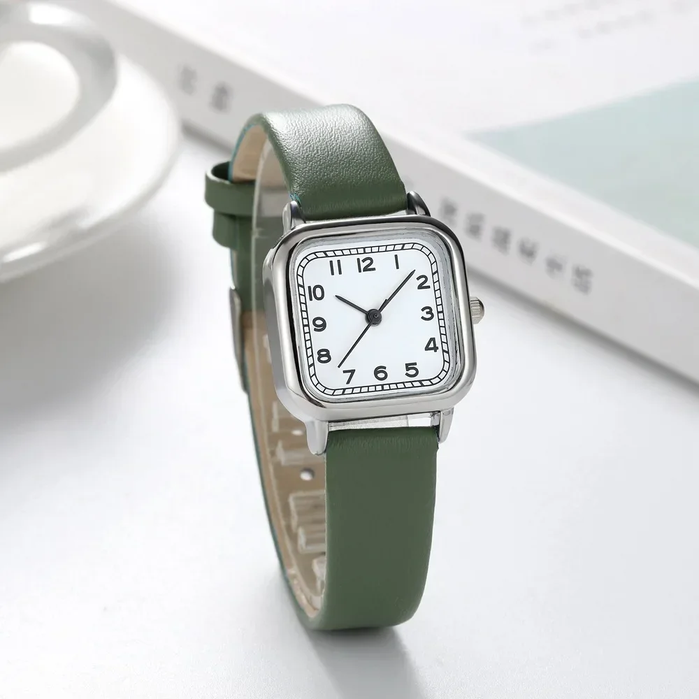 2024 New Digital Fashion Watch Simple Square Small Dial Student Leather Belt Women Wristwatch Reloj De Mujer Dropshipping