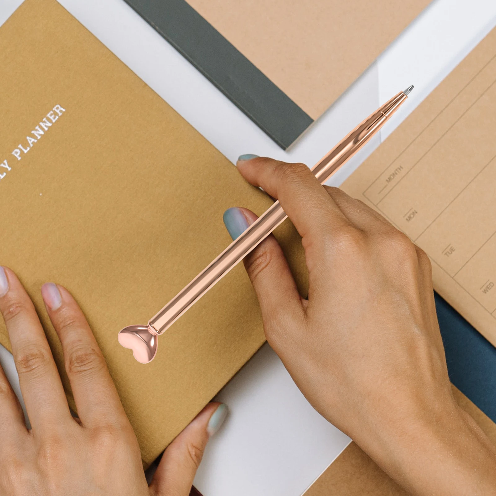 

12 Pcs Heart Shape Ballpoint Pen Creative Ergonomic Pens Smooth Writing Personality Shaped