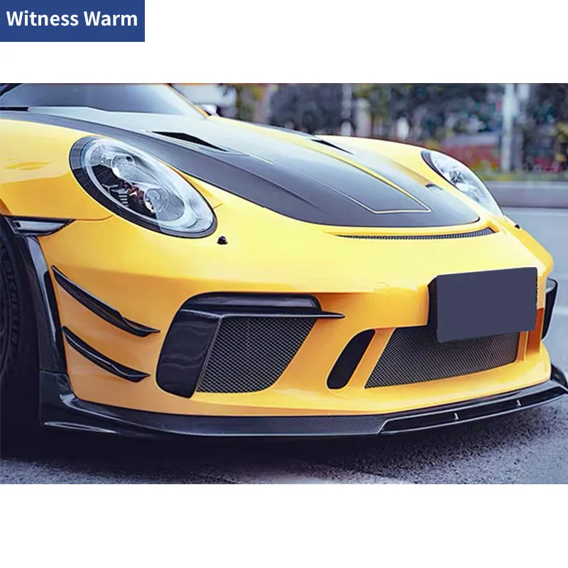 For Porsche 911 Carrera 991.2 GT3RS 991 Carbon Fiber Front Bumper Lip Rear Diffuser Side Skirts Spoiler Cover Bonnet