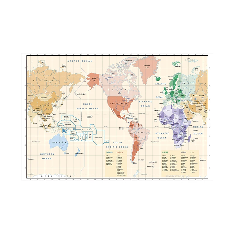 90x60cm World Map Artistic Background Wall Non-Smell No-fading Map for Cultural Education Poster Decorationschool Supplies