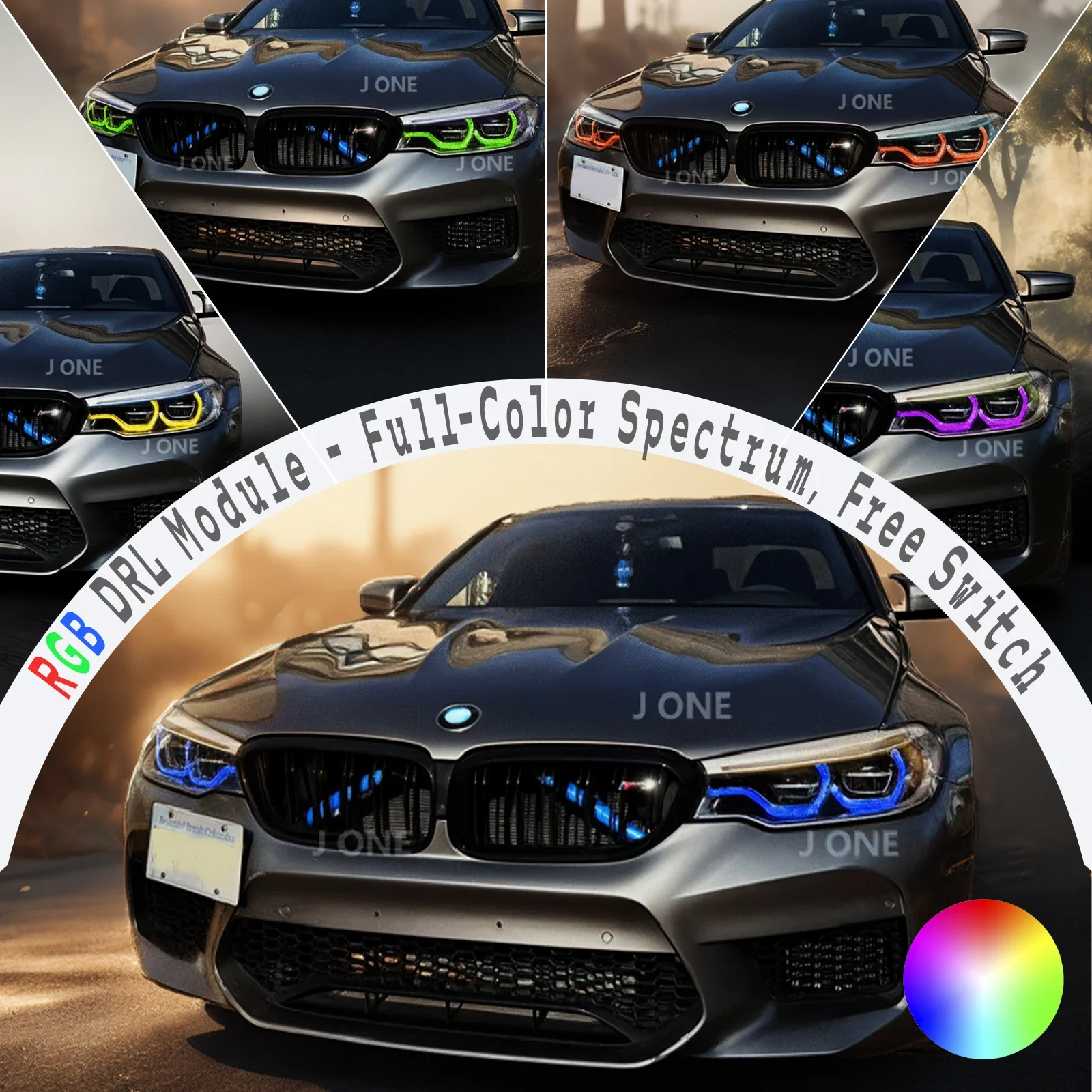 For BMW 5 Series / M5 / 6GT 2017-2020 G30 G31 G32 F90 RGB DRL Module, Full Spectrum DRL with Phone App Control