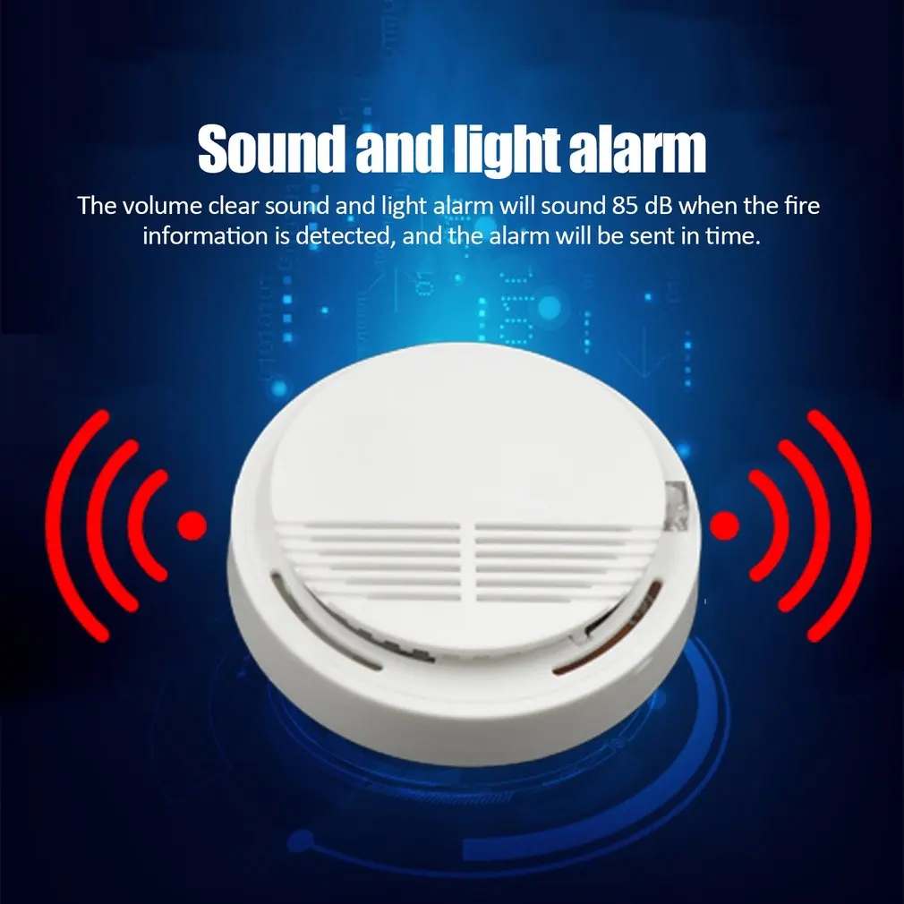 Som e Luz Detector De Fumaça Sensor, Alarme Independente, Sistema De Segurança Doméstica, Bombeiros Tuya Smoke Detector Proteção