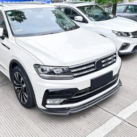 폭스 바겐 Tiguan MK2 2017-2020 자동차 앞 범퍼 스플리터 립 바디 키트 보호대 가드 외부 튜닝 액세서리