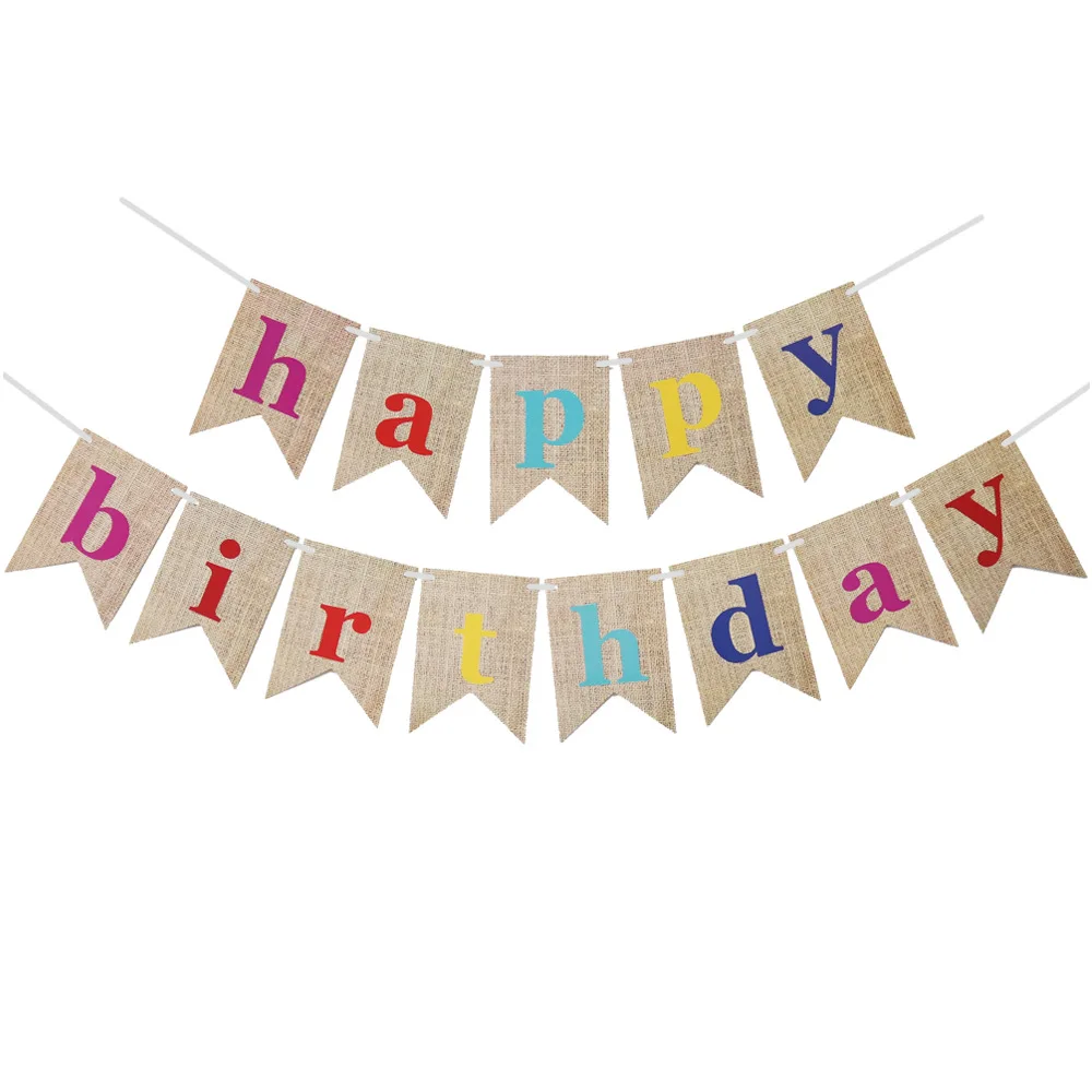NEW Happy Birthday Banner Bunting Flag Party Decoration Kids Decor Children\'s Ornament Baby Colorful Girl Boy Parti Supplies