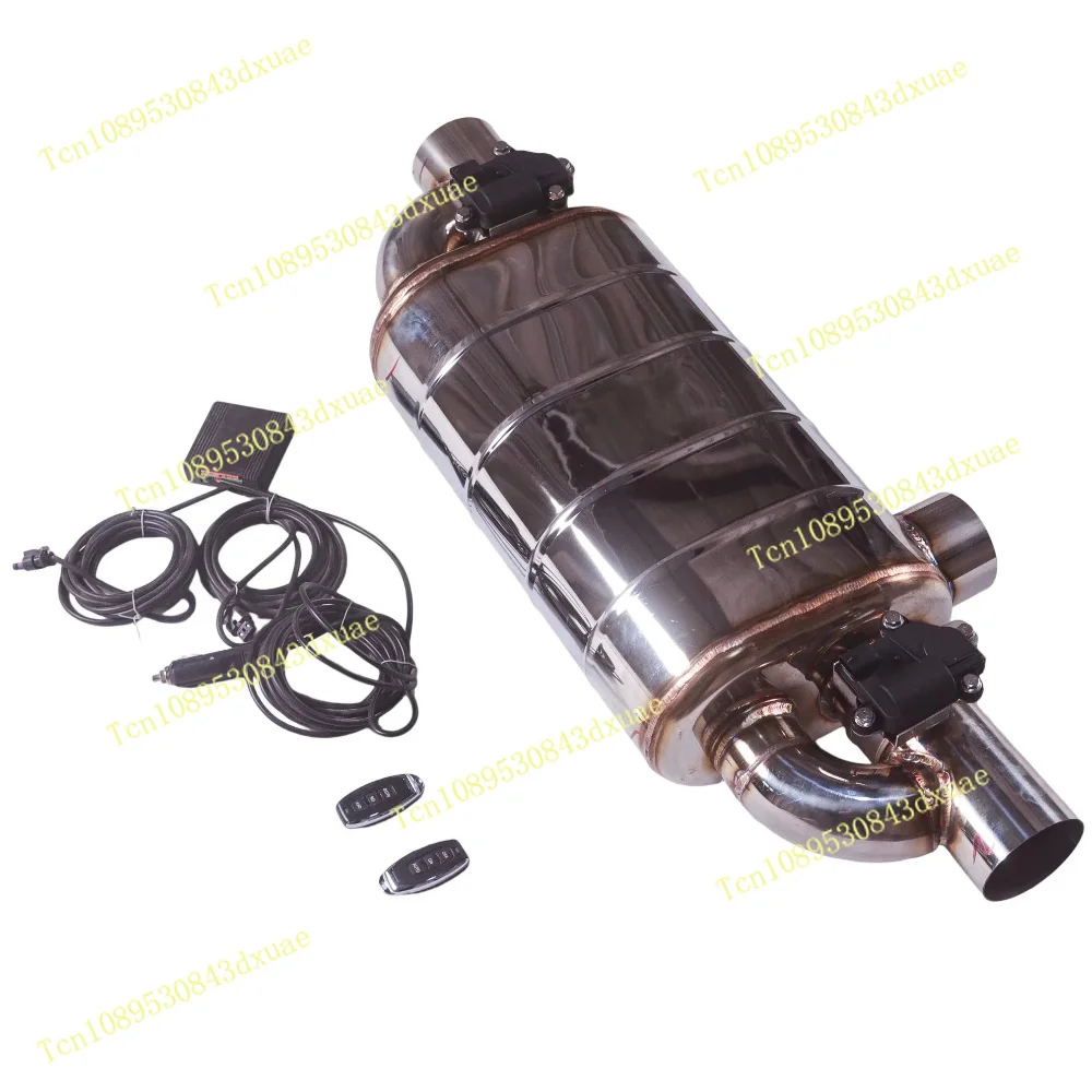 Universal Exhaust Muffler with Valve SUS304 6MM 63MM 70MM 76MM