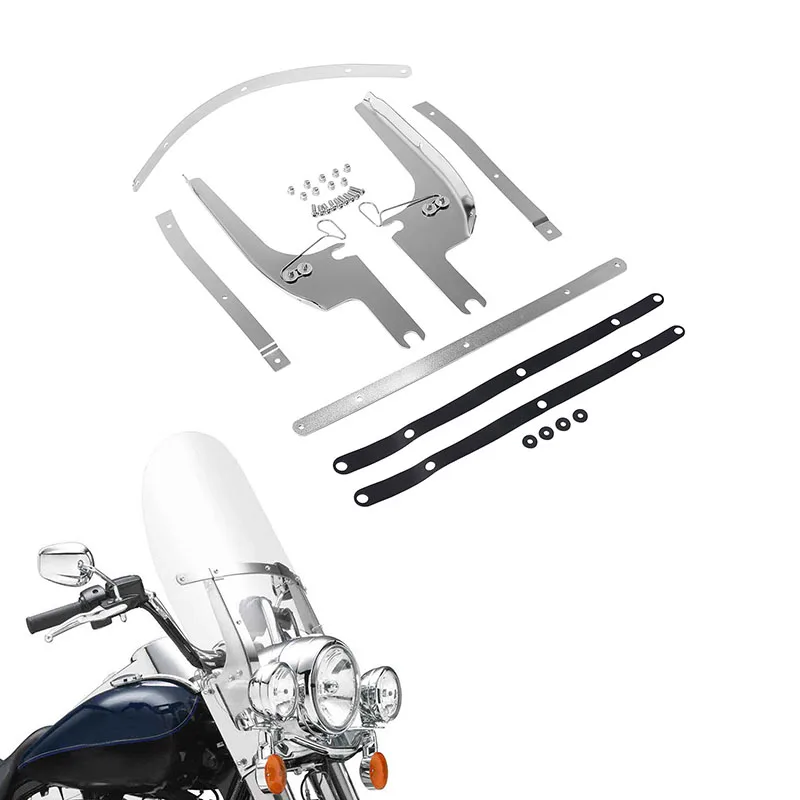 

Комплекты кронштейнов для лобового стекла мотоцикла для Harley Touring Road King FLHR Road King Special FLHRXS 1994-2025 хром/черный