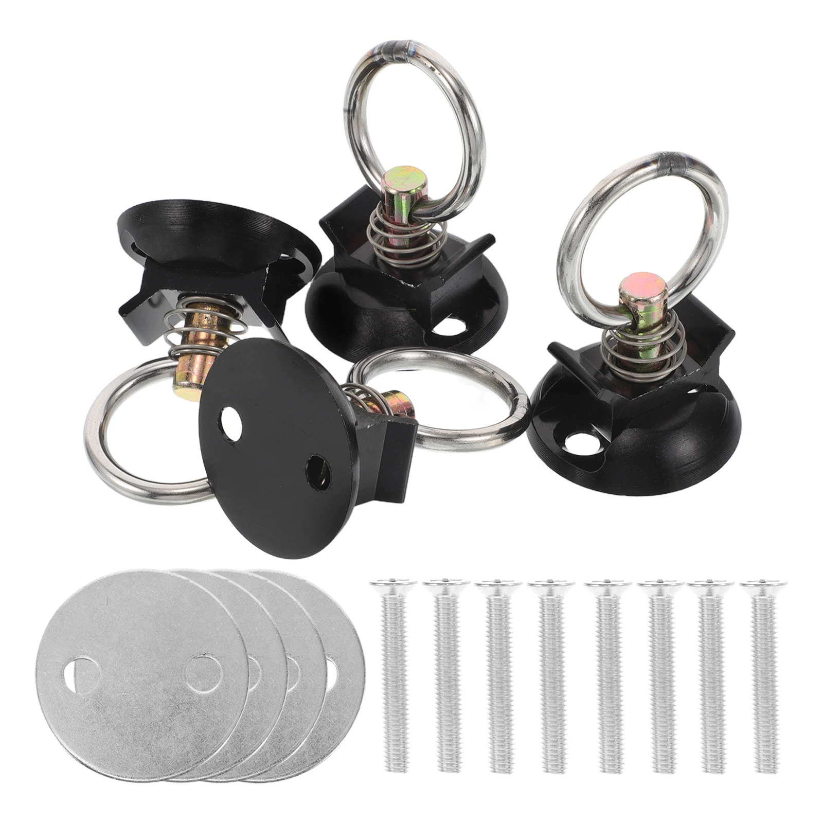 

4pcs Fixed Ring Hook Pull Tie Down Anchor Durable Stainless Steel Flush Mount for Motorcycle Trailer Accessories Versatile Use