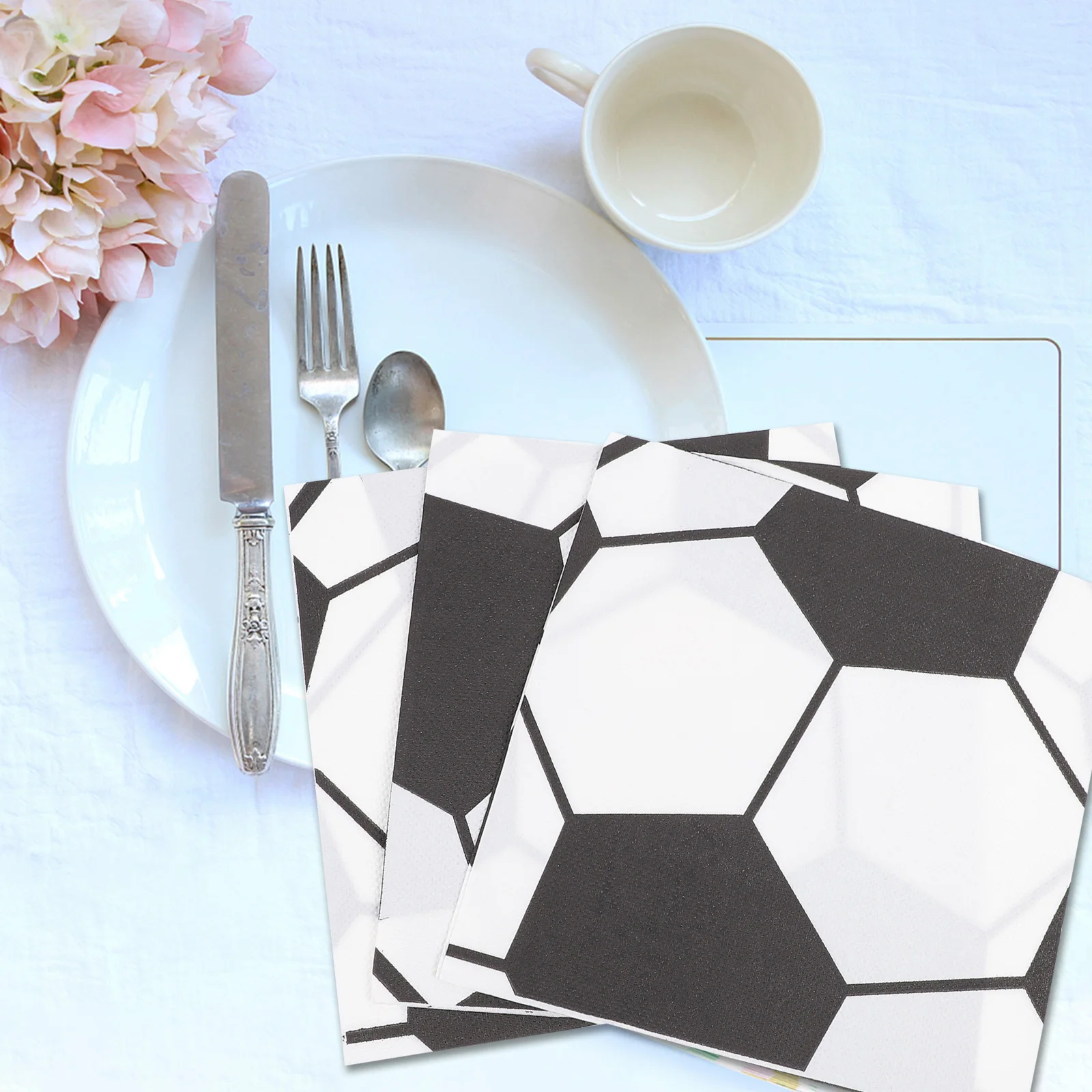 100Pcs Football Theme Napkins Printed Paper Tissues for Birthday Party Favors Decorations Event Tableware Supplies