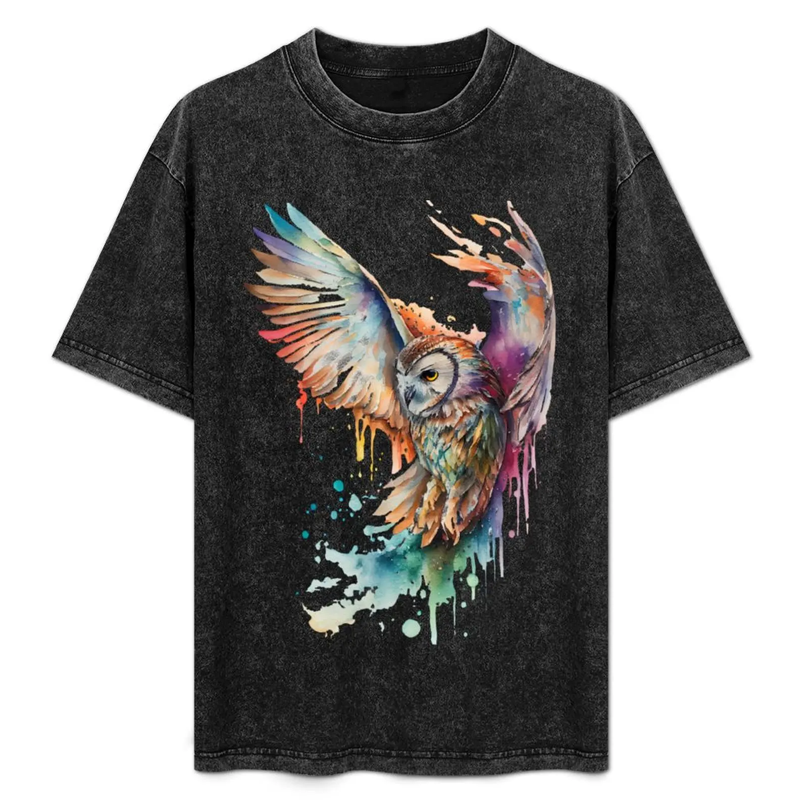 

The Rainbow Owl T-Shirt oversized graphic tee boys whites cheap stuff heavy weight t shirts for men