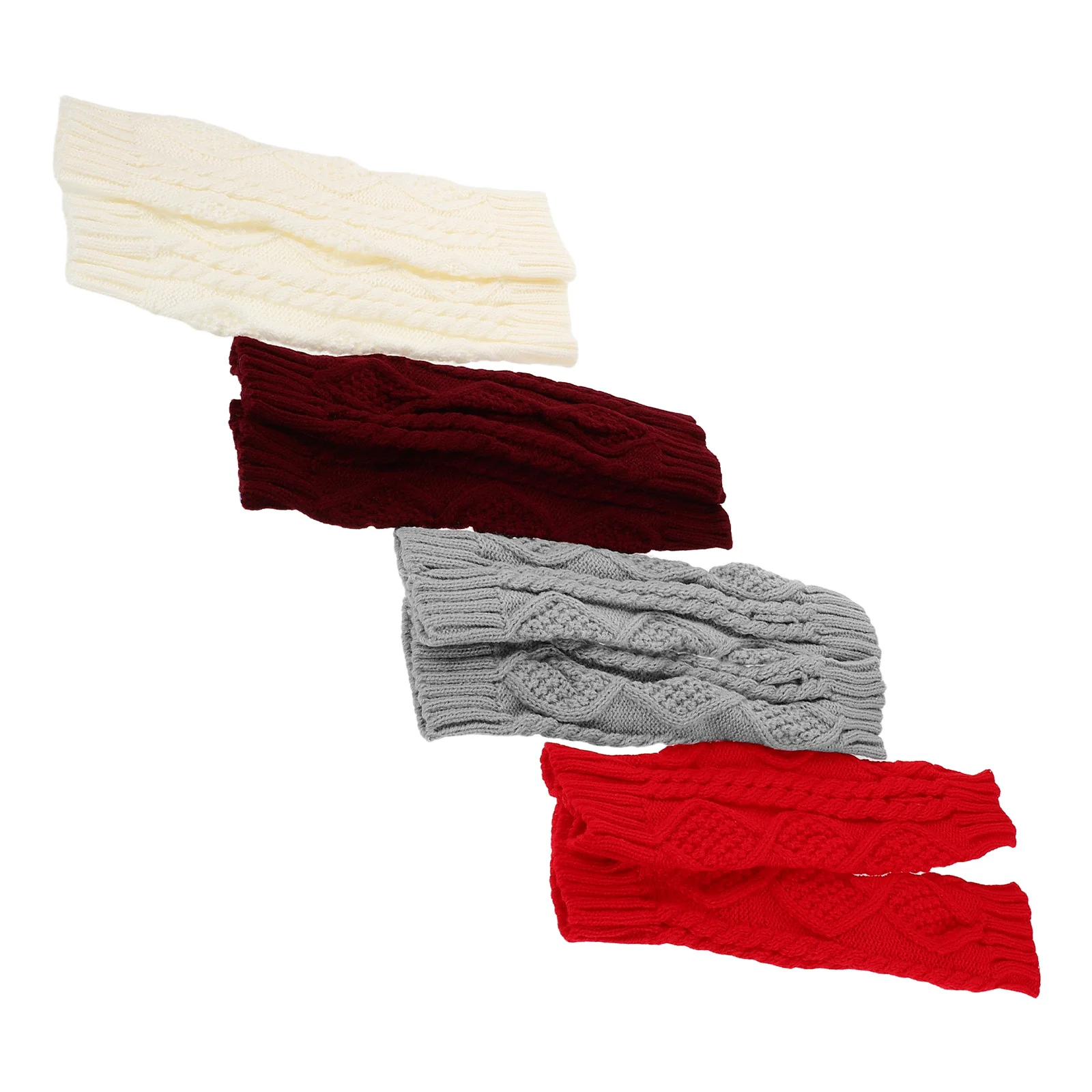 

8Pcs Knit Arm Sleeves Winter Fingerless Gloves Thumb Hole Mittens for Men Women Enhanced Insulation Flexibility