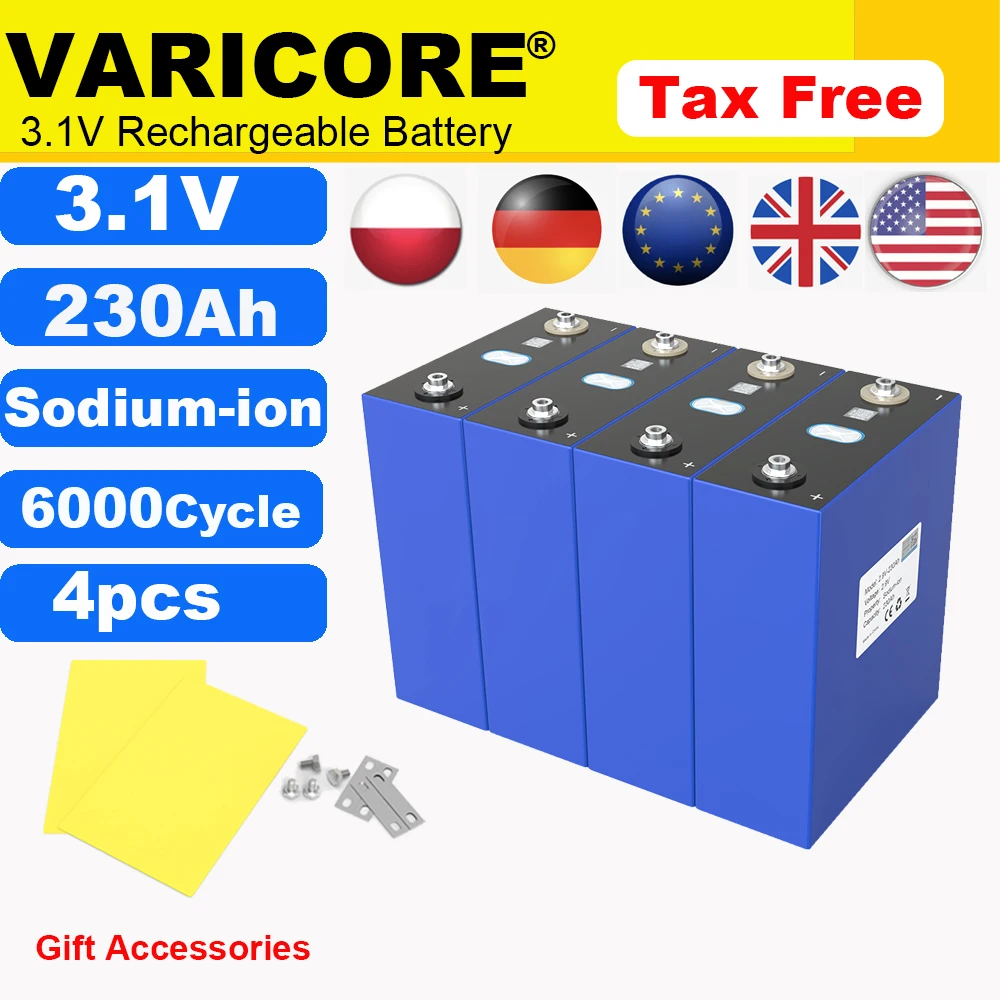 1-4 pièces 3.1V 230Ah batterie au Sodium-Ion 20c résistant basse, haute température bricolage 12v 24V moto voiture électrique voyage chariot de Golf