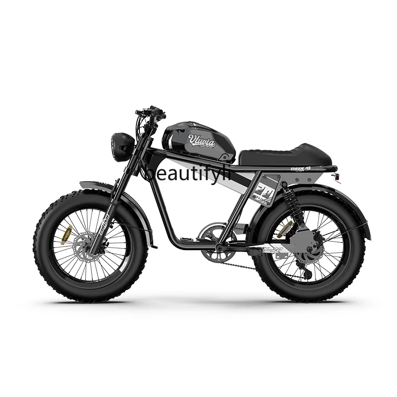 

Retro electric bicycle adult help girls small new battery car motorcycle