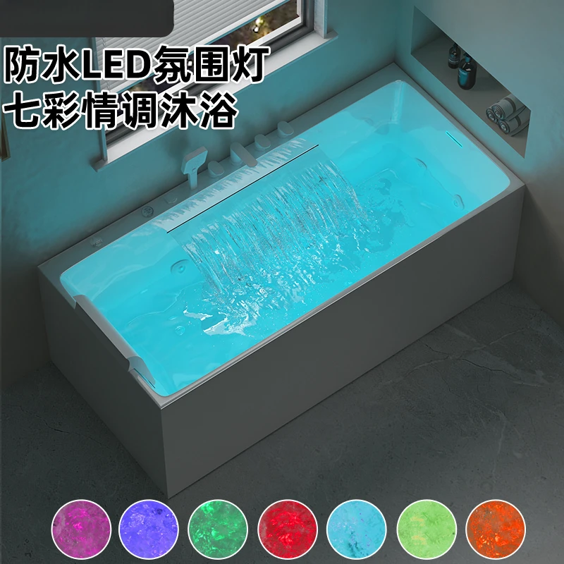 Acrylic bathtub household small square tank surf massage constant temperature Japanese deep bubble tub 1.1-1 meters