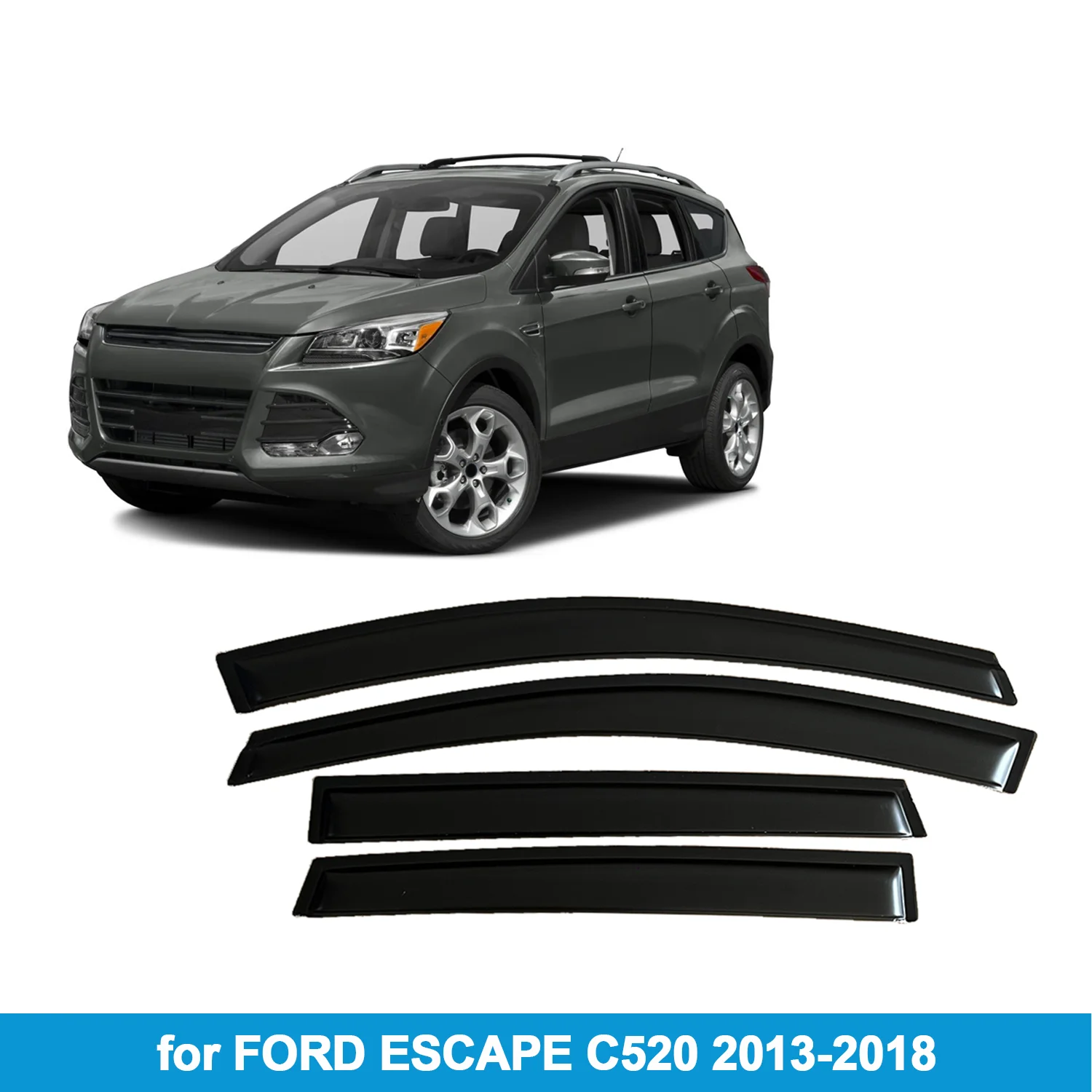 

Оконный козырек для FORD ESCAPE C520 2013-2018, защита от дождя, боковой дефлектор, защита от атмосферных воздействий, лента для наружного крепления