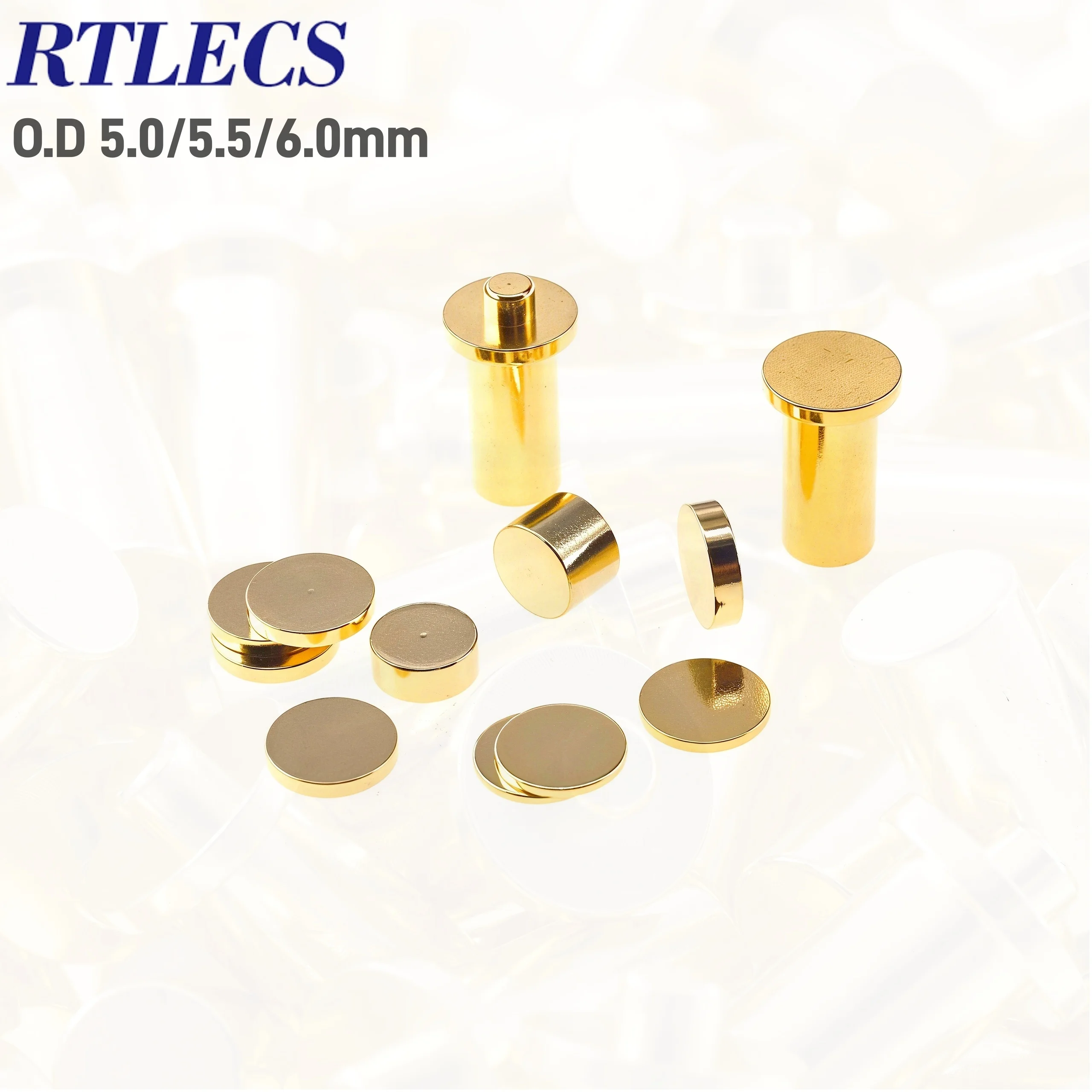 Connecteurs à disque en cuivre à courant élevé, 10/50/200 pièces, plaquettes de connexion femelles de diamètre 4.5/5.0/6.0mm pour connecteur à ressort 5A/10A/21