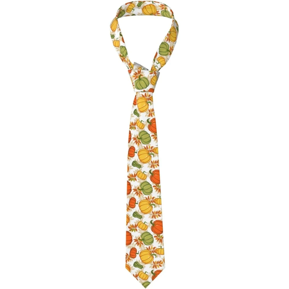 

С Днем Благодарения, осенние кленовые листья, осенние тыквы, галстуки для мужчин, новинка, мягкие забавные формальные модные мужские галстуки для вечеринки