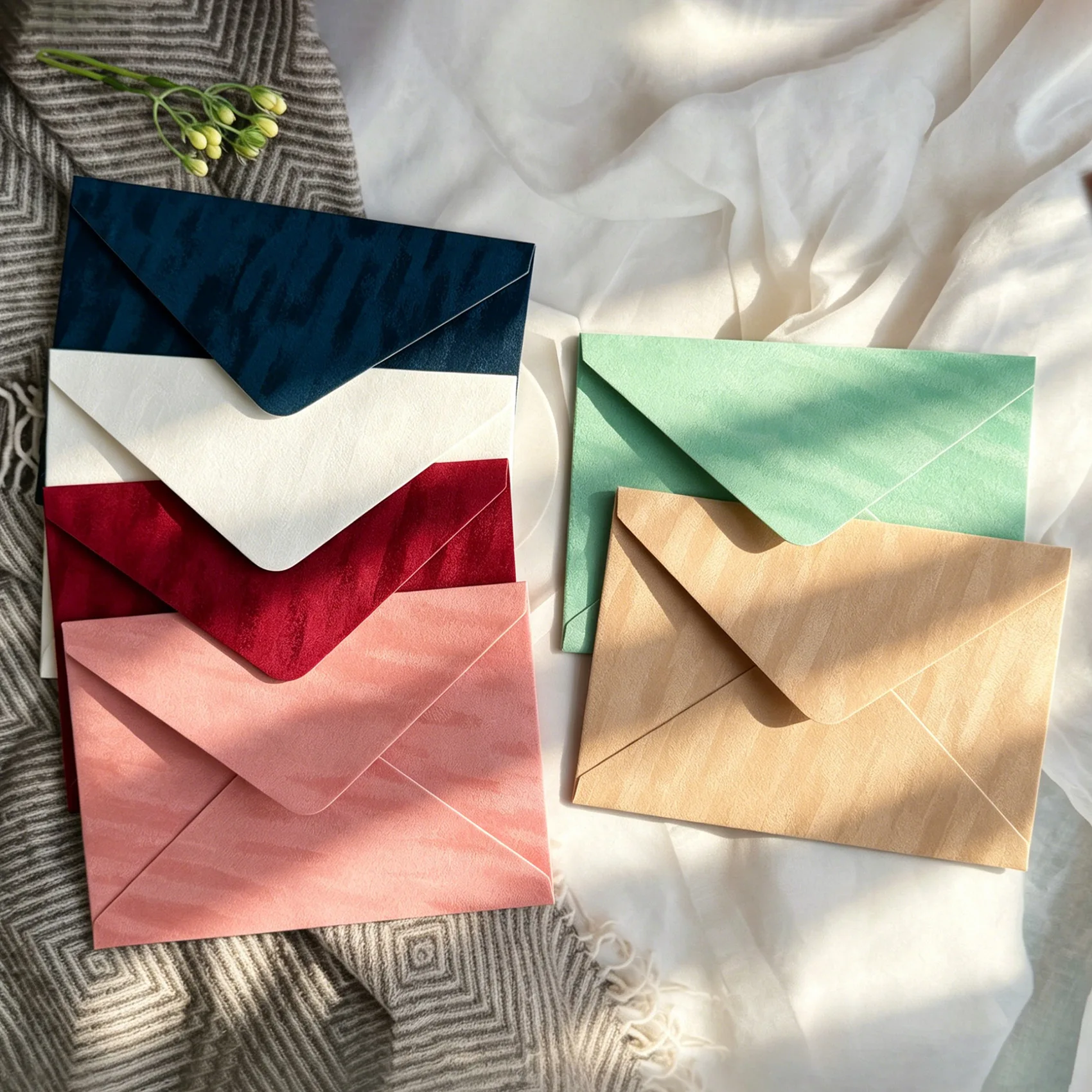 50pcs/lot Texture Envelope 250g Velvet Paper 194x138mm Wedding Invitations Envelopes Supplie Postcard Giftbox Packaging Storage