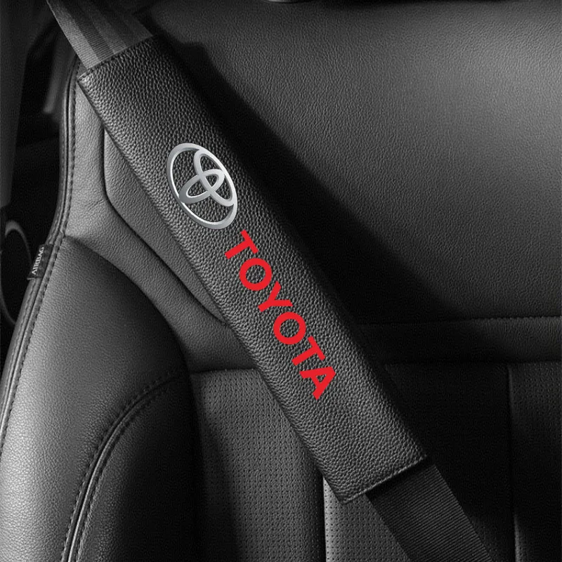 

2Pcs Car Seat Belt Leather Safety Belt Shoulder Covers for Toyota Rav4 CHR Yaris Prius Avensis Corolla Camry Highlander GR 86