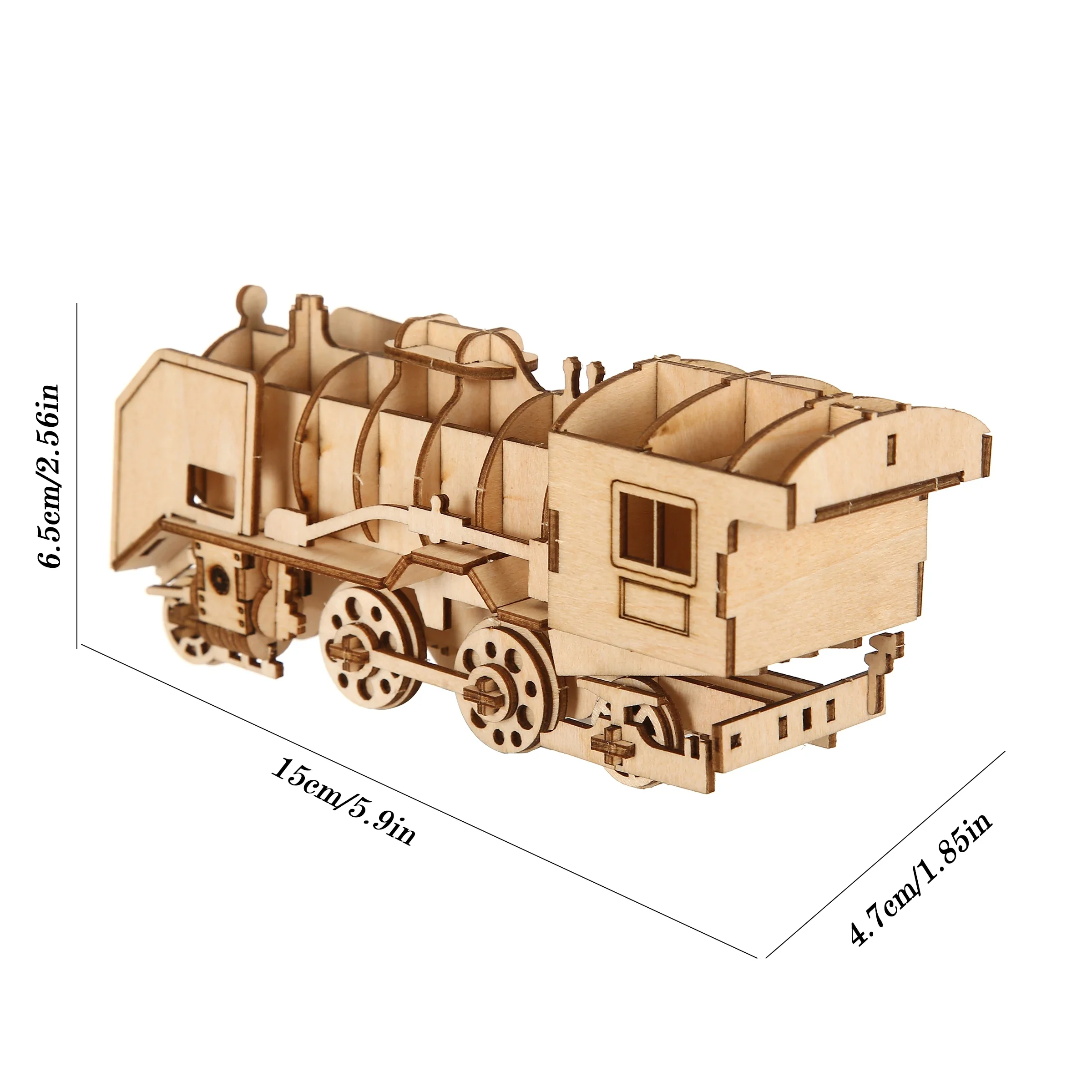 Modelo de locomotora DIY, rompecabezas de madera 3D, Kits de bloques de construcción, juguete de montaje, regalo de cumpleaños para niños y adultos, decoración del hogar