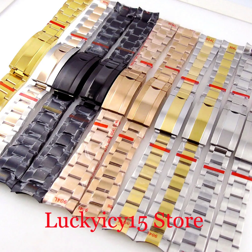 Sterile 20mm Width Lug Steel Metal Brushed/Middle Polished Steel Strap Fit BLIGER/Tandorio 40mm Automatic Men Watch