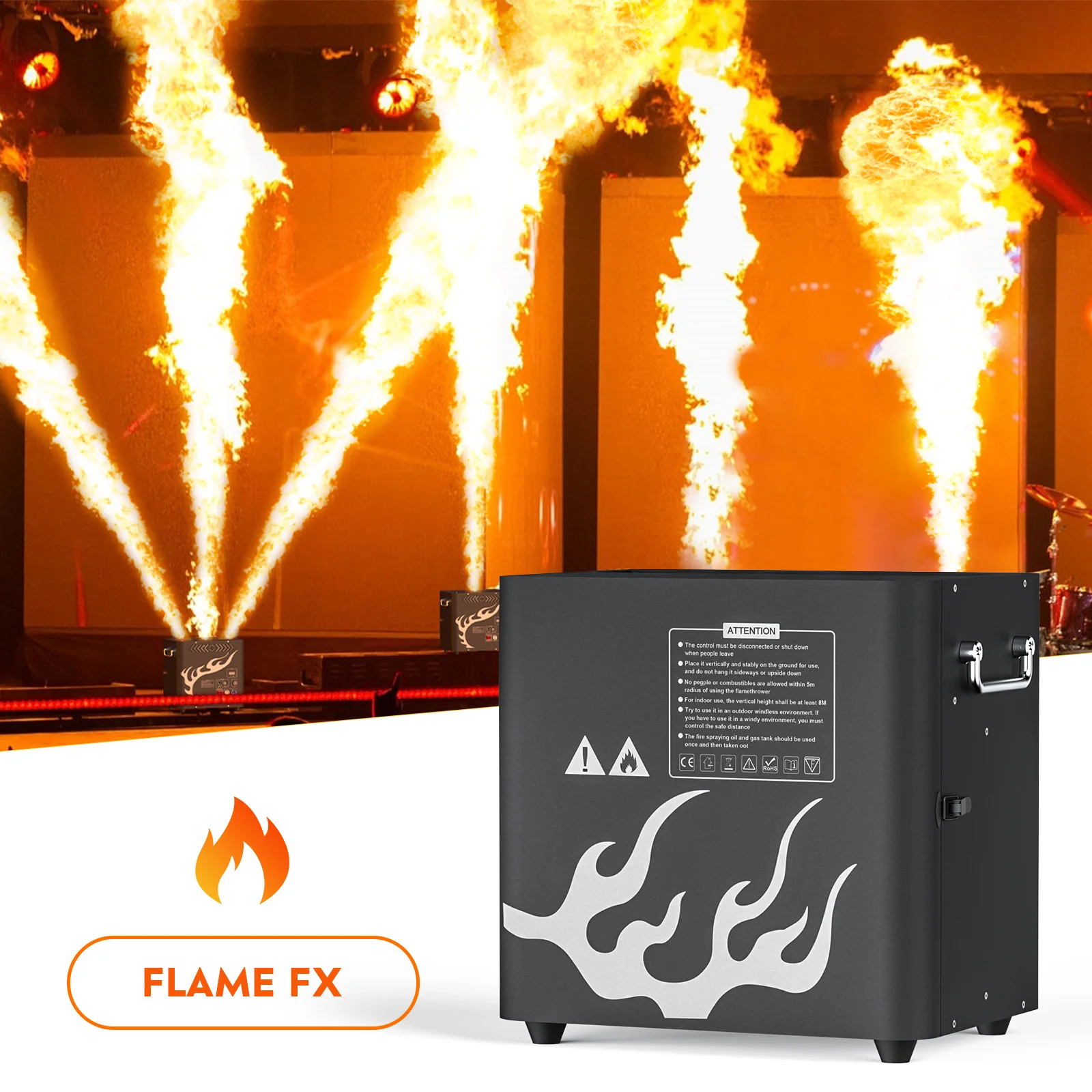 Yiflamefly 300W Stage Spitfire Three-headed Spitfire Three-headed Real Flame Machine DMX Control For Concert Performance Party