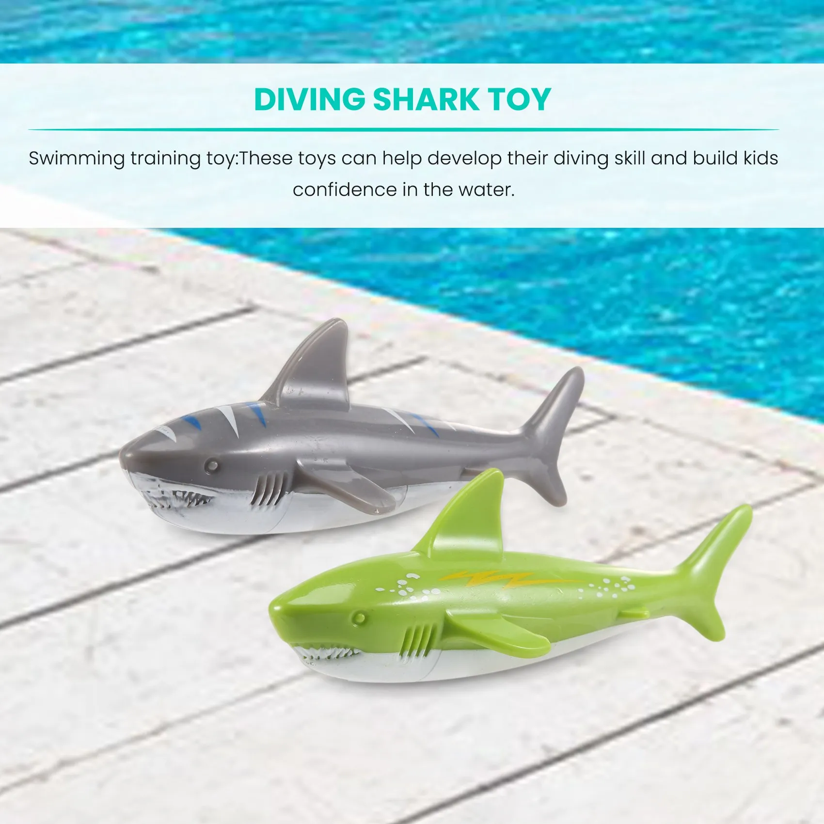 

ODIES-4 PCS Children's Swimming Shark Shape Dive Water Game Game Diving Pool Glide Shark Throw Torpedo