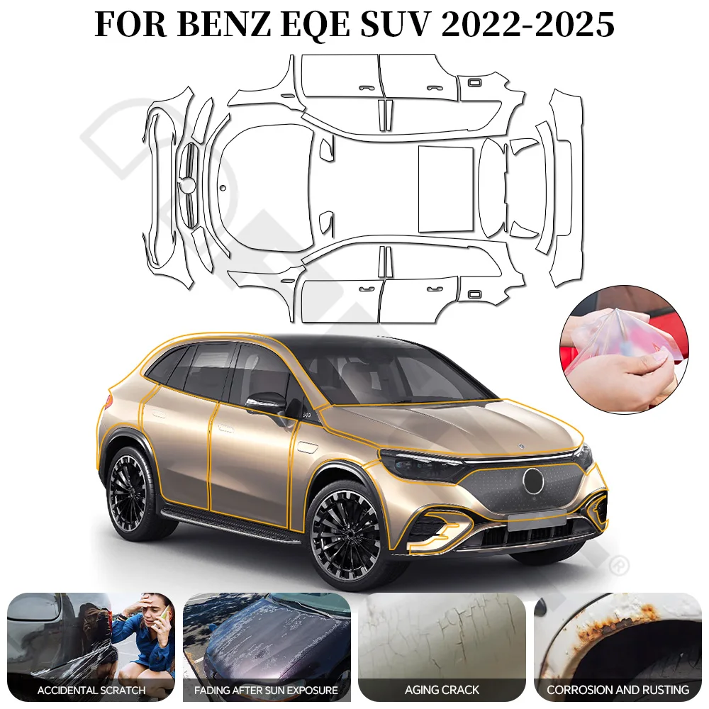 

Clear PPF Car Film 8.5mil Precut TPU PPF Paint Protection Film High Gloss Anti-Scratch For Benz EQB SUV 2022 2024 Car Accessory
