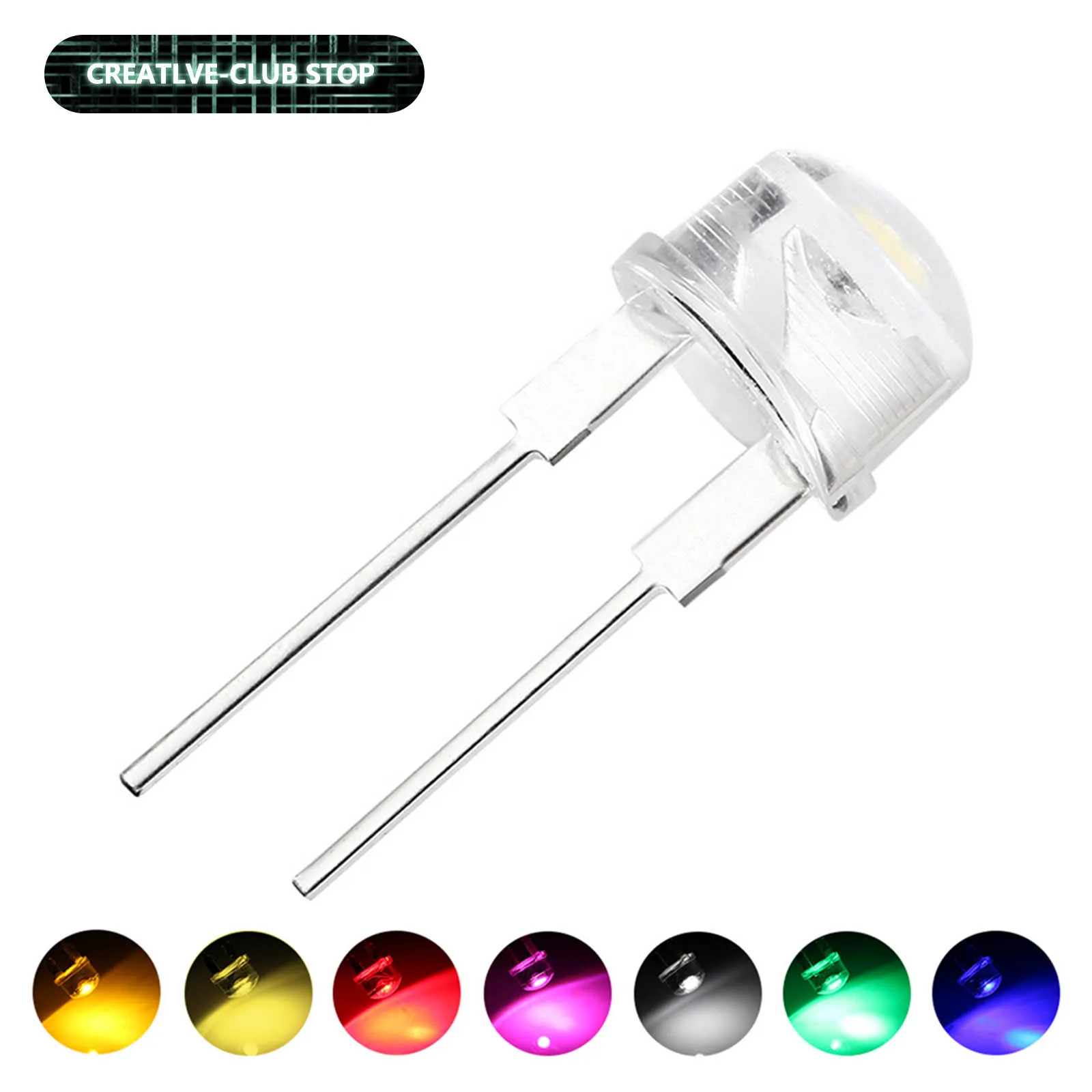 10-120PCS F8 8MM Dioda LED Biały Niebieski Zielony Czerwony Żółty Różowy Ciepły Zestaw Diod elektroluminescencyjnych LED Straw Hat 0.5W RGB LED Lamp Beads
