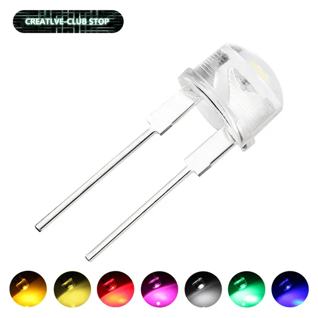 10-120PCS F8 8MM Dioda LED Biały Niebieski Zielony Czerwony Żółty Różowy Ciepły Zestaw Diod elektroluminescencyjnych LED Straw Hat 0.5W RGB LED Lamp Beads