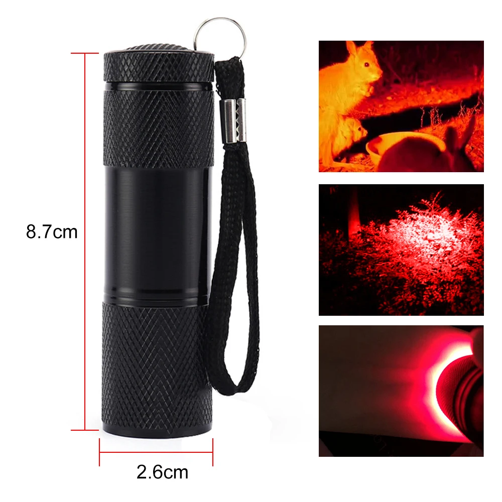 Mini 9LED 625nm Red Flashlight 1Mode Nurses Caregiver Vein Imaging Vein Finder Torch Bee farming Lantern Hotel Camera Detector