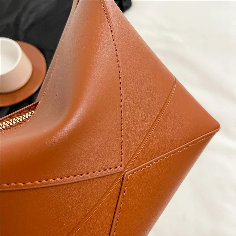 تنوعا الأزياء سستة بو 2025 الخريف منتج جديد الأفاق حقيبة كتف بلون حقيبة يد لينة بسيطة الأزياء حقيبة كروسبودي #3