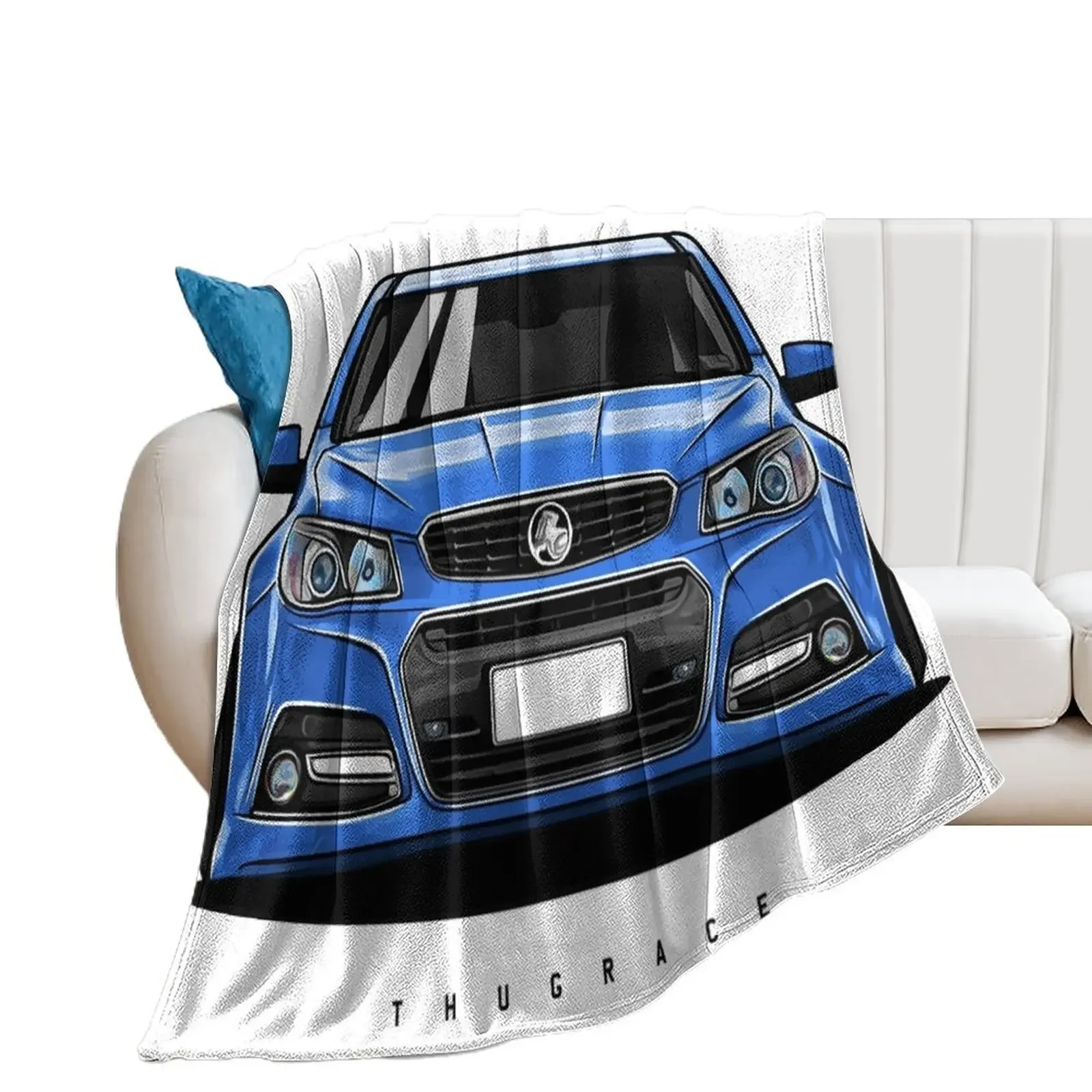 holden commodore ss car art Throw Blanket Furry Thin Flannel Fabric Blankets