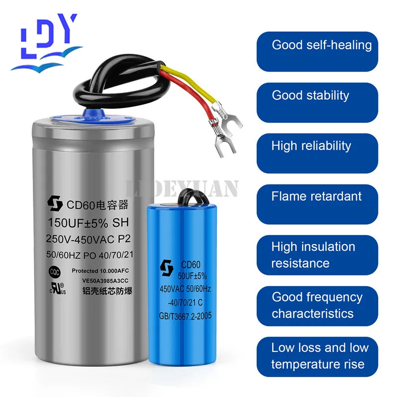 Começando o motor do capacitor executado, CD60, 450V, 1PC