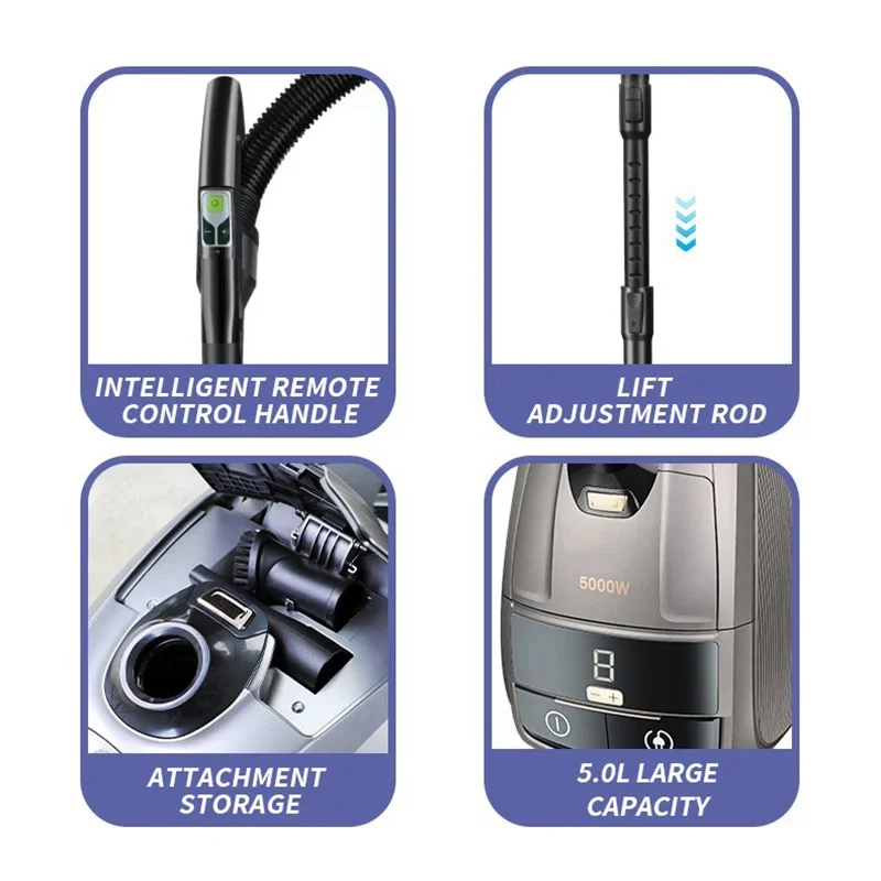 Handheld Vacuum Cleaner, 3-in-1 Household Vacuum Cleaner, LED, High Suction, 30KPA 5-Meter Corded Vacuum Cleaner