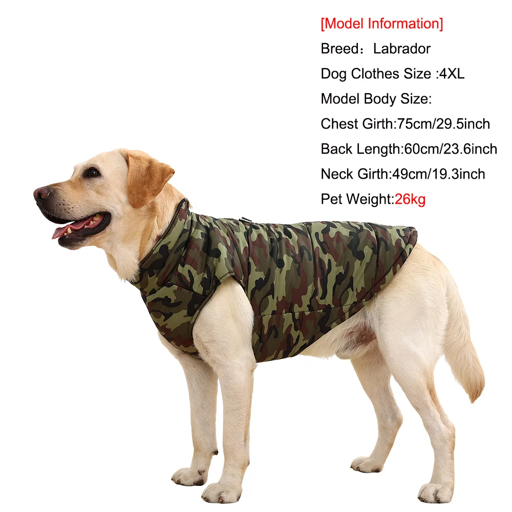 Autumn Winter Dog Jacket Coat For Small Big Dogs Cats Windproof Puppy Camouflage Print Clothes Golden Retriever Pug Pet Clothing_voghion.com