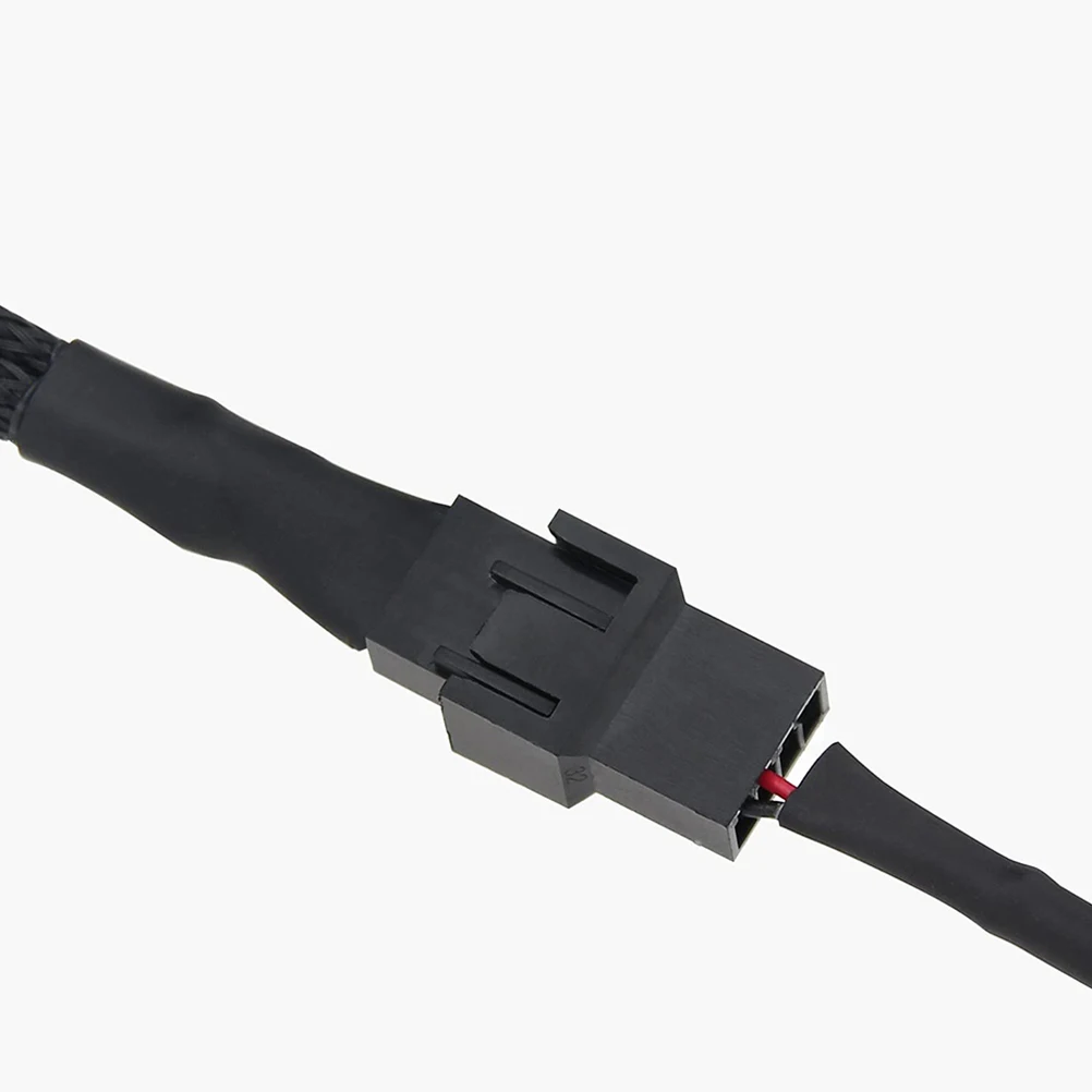 2Pcs Fan Splitter Cable Heavy Duty Fan Adapter Extension for Motherboard CPU Cooler Support 3Pin Sleeved Power
