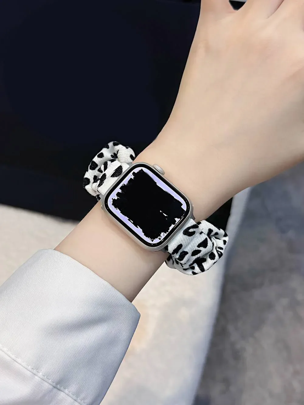 New leopard print hair band Elastic for Apple Watch Strap Women 10/9/8/7/6/5/4/3/2 SE 38mm 40mm 41mm 42mm 44mm 45mm 46mm 49m