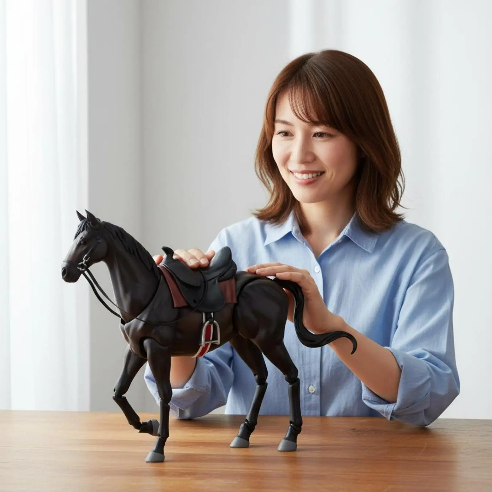 Equestrian Statue PVC Pony Toy with Poseable Body for Scene Creation Collection Display and Hand Painted Customization