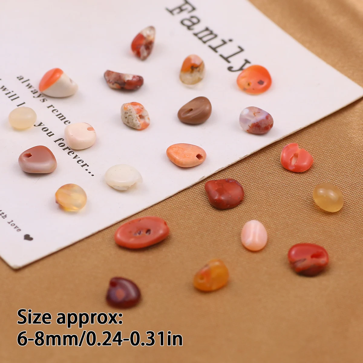6-8mm Natural Red Australian Opal Irregular Freeform Beads Tumbled Stone Loose Beads DIY Bracelet Necklace Jewelry Making
