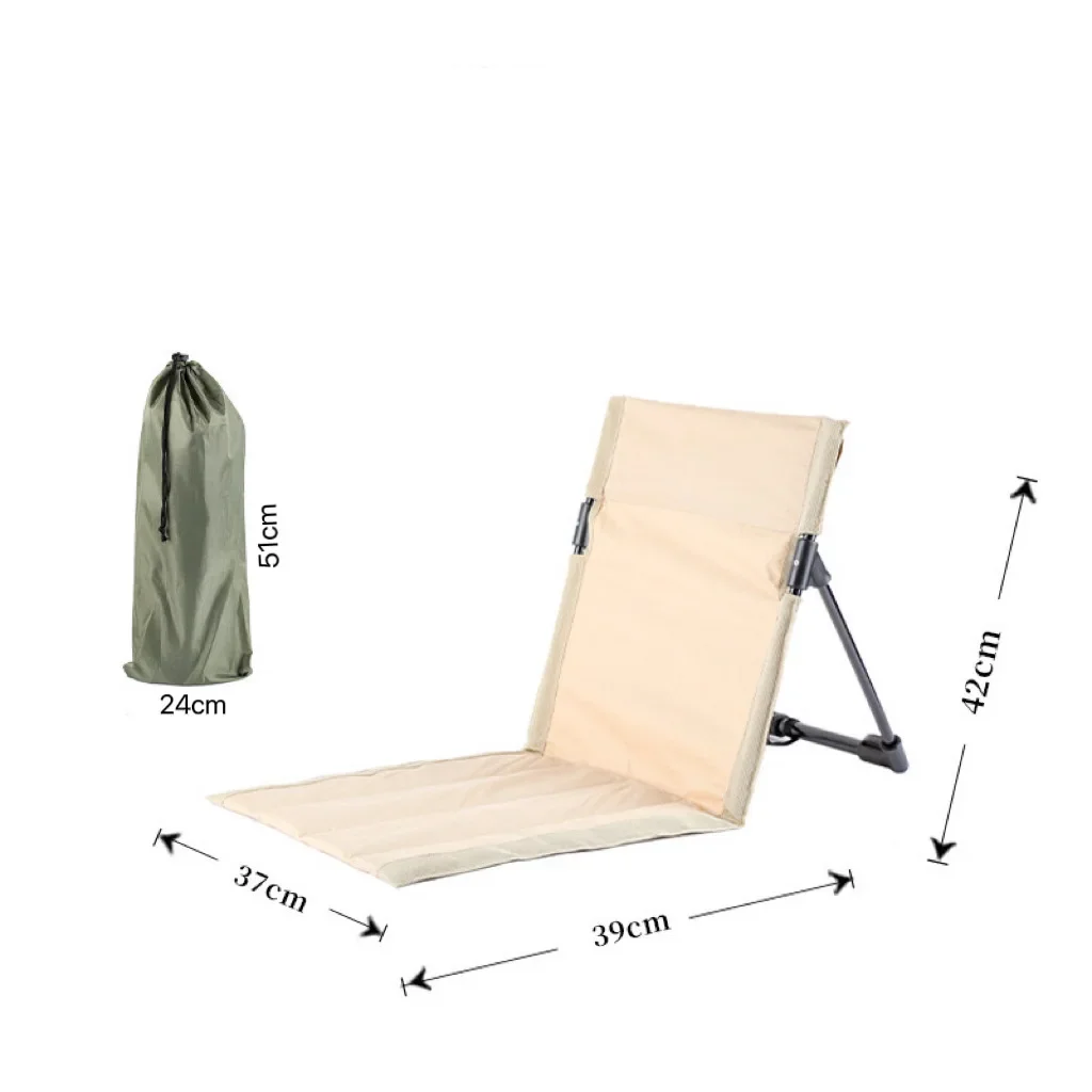 Chaise de camping pliable avec dossier, chaises de plage pliantes, coussin de dossier simple, extérieur, jardin, parc, pique-nique