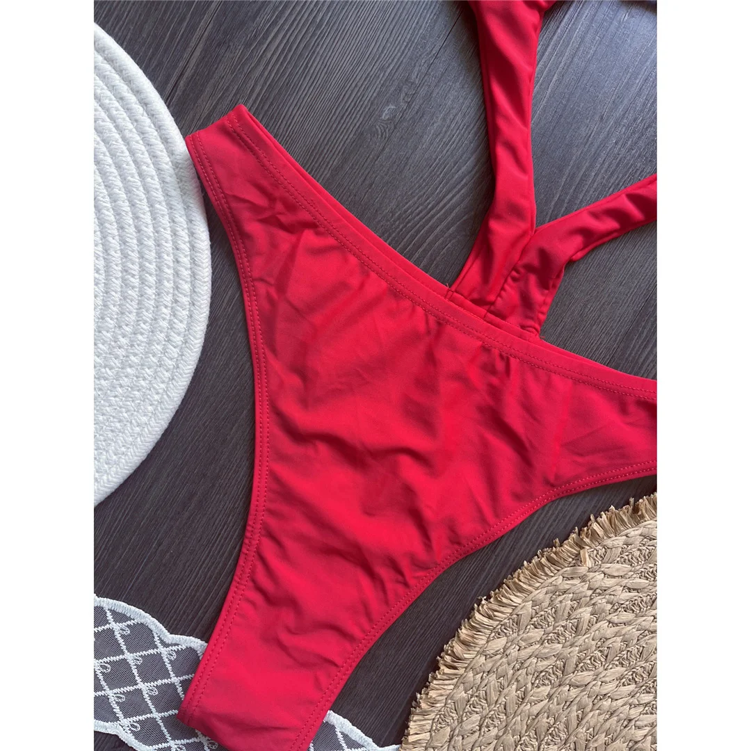Sexy Cut-Out-Neckholder-Badeanzug mit hohem Beinausschnitt für Damen, einteiliger Badeanzug, Damen-Monokini mit Perlen, gepolsterter Badeanzug, Badebekleidung, Badeanzug V6590 – Detail 10