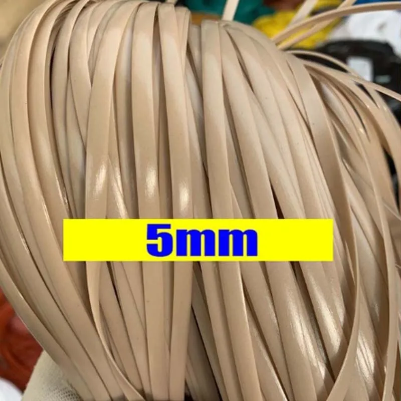 500g 5mm Milk Tea Color PE Flat Synthetic Rattan Material Handmade Crafts Rope Home Knit Repair Chair Table Basket Decoration