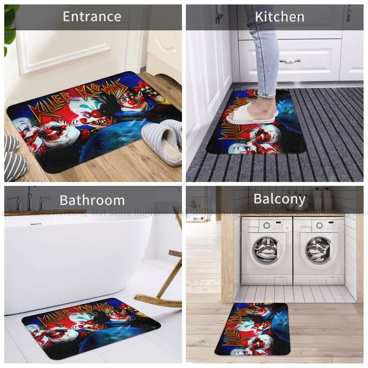 Killer Klowns From Outer Space Film Anti-Slip Doormat Bath Mat Novelty Hallway Carpet Welcome Rug Home Decor