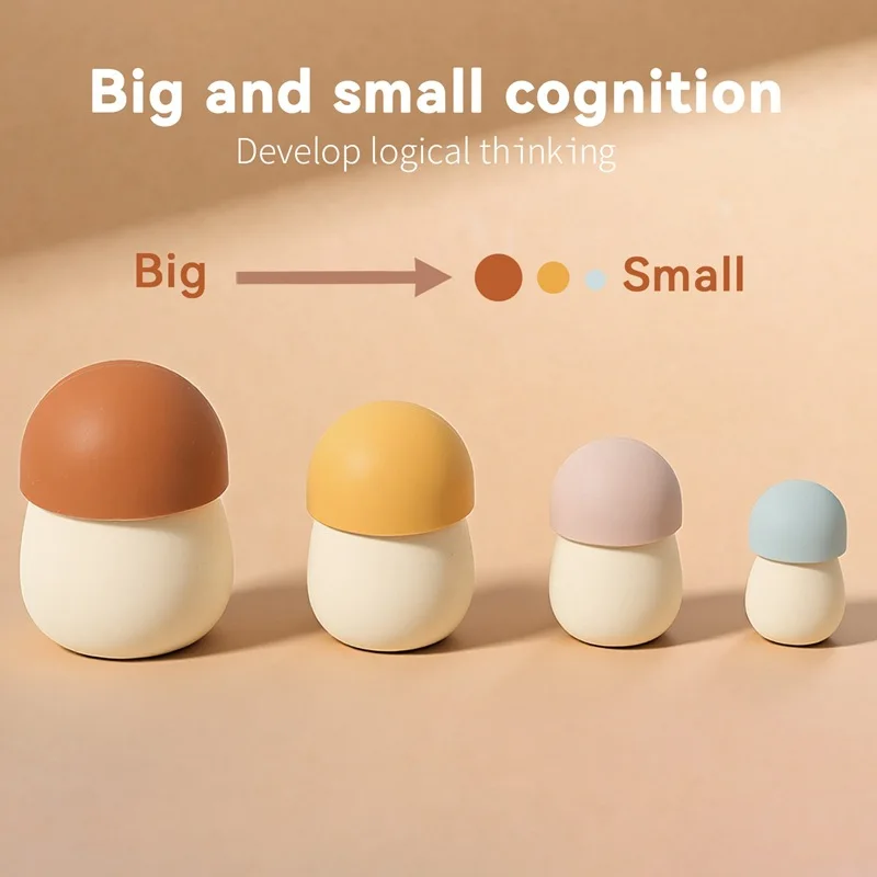Children's puzzle early education silicone mushroom nesting toy