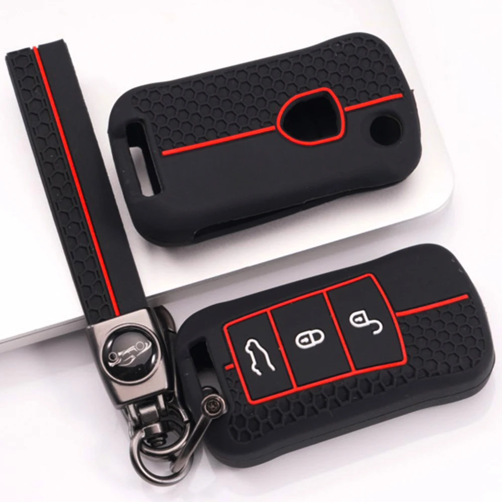 Key Case Cover With Keychain For Porsche 911 911 GT3 Cayenne Macan Panamera Cayman Boxster 718 Taycan Carrera Anti Scratch