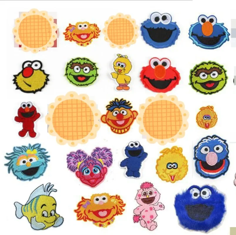 Sesame Street ELMO fashion patch COOKIE MONSTER children's cartoon shoes clothes DIY repair holes decorative embroidery applique