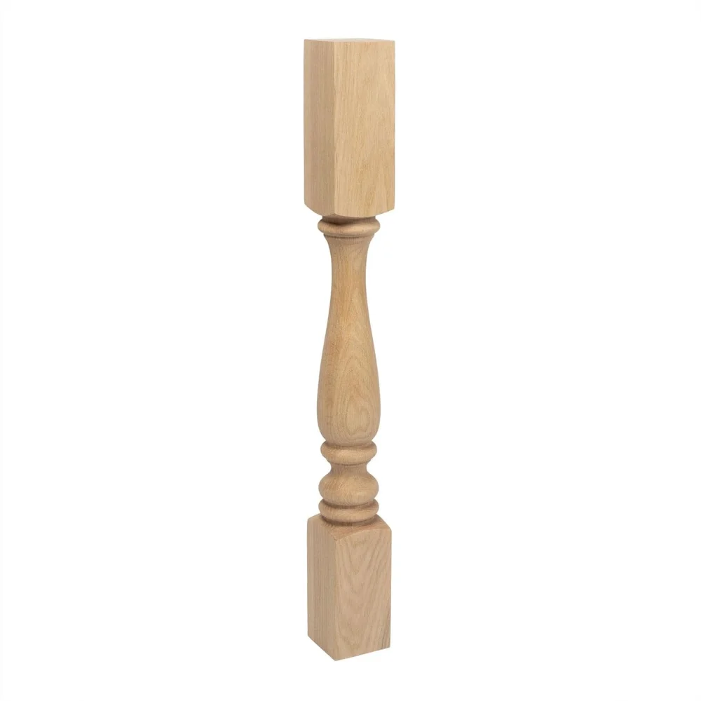 

35-1/4 in. High x 3-3/4 in. Wide x 3-3/4 in. Depth Unfinished North American Solid Red Oak Plain Full Round Kitchen Island Leg